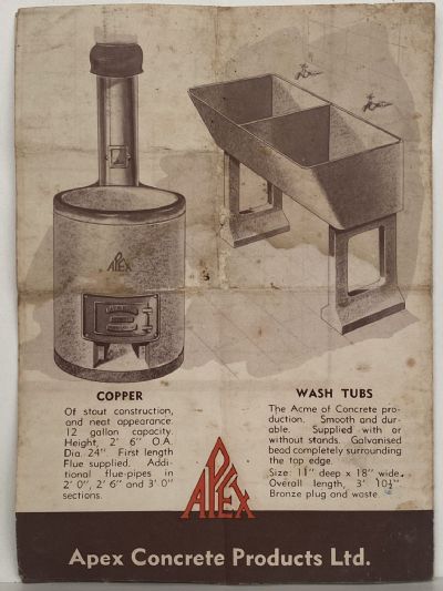 OLD BROCHURE: for Apex Concrete Products circa 1950s