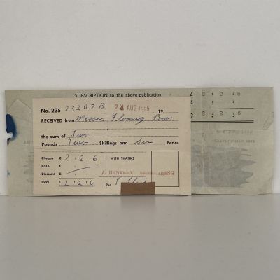 OLD INVOICE / RECEIPT: from A. Bentley Trade Directories 1955