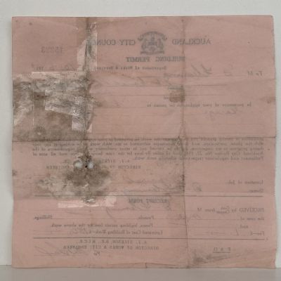 OLD INVOICE / RECEIPT: from Auckland City Council for a Building Permit 1958