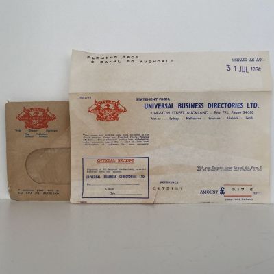 OLD INVOICE / RECEIPT: from Universal Business Directories 1956