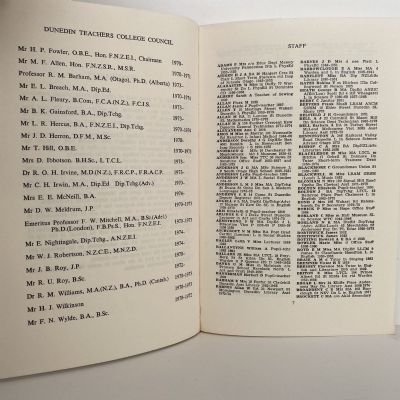 DUNEDIN TEACHERS COLLEGE: Centennial Register of Students 1876 - 1975