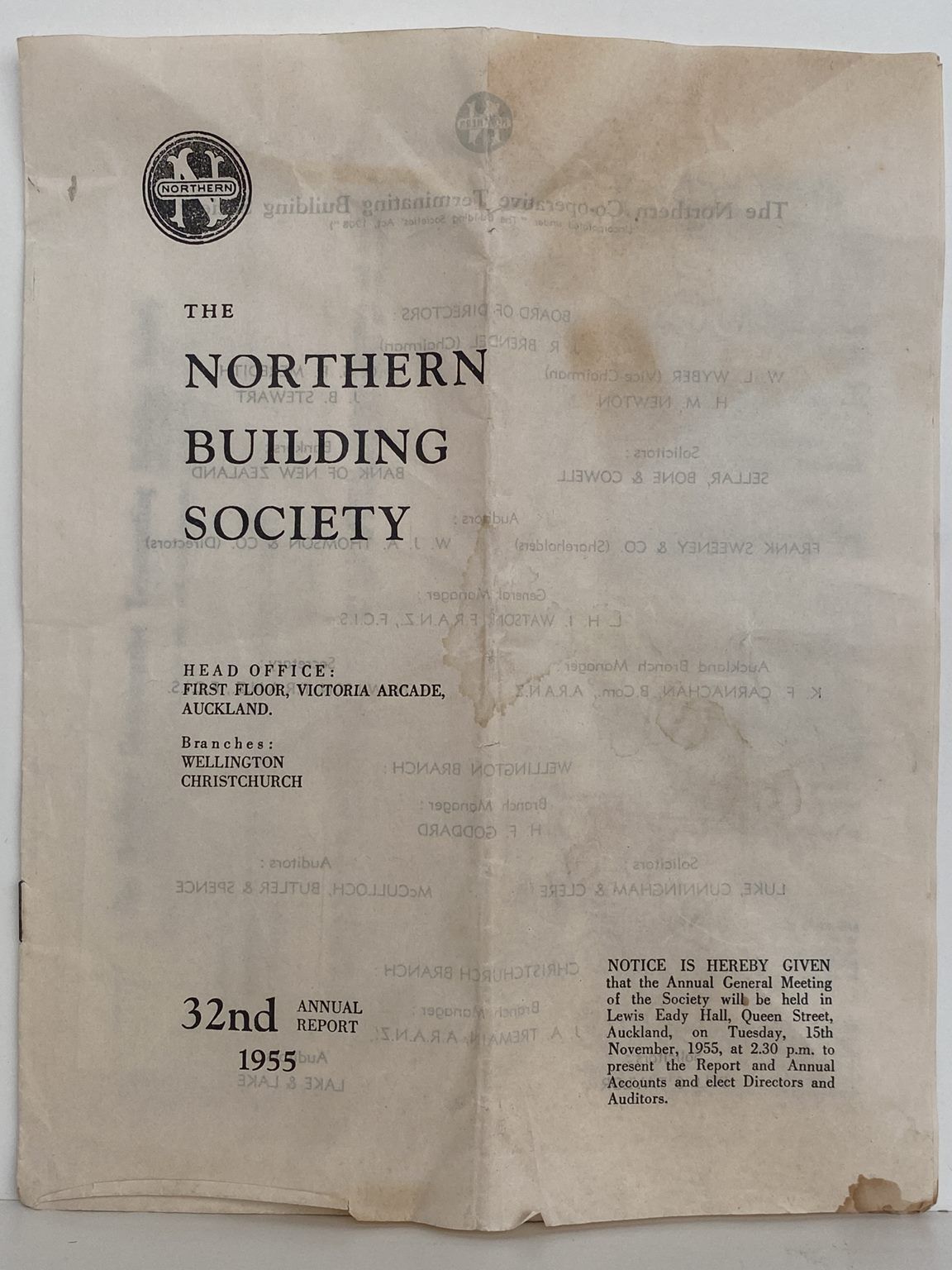 ANNUAL REPORT: The Northern Building Society 1955