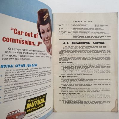AA BREAKDOWN SERVICE: North Island of New Zealand 1968-69