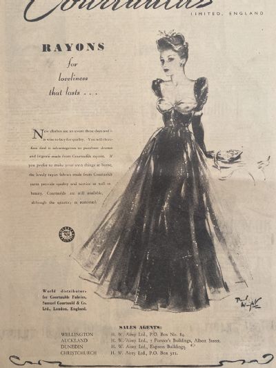 VINTAGE POSTER: Courtaulds Women's fashion 1946