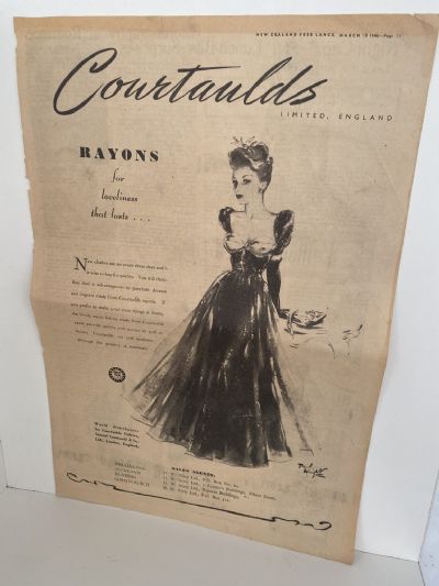 VINTAGE POSTER: Courtaulds Women's fashion 1946