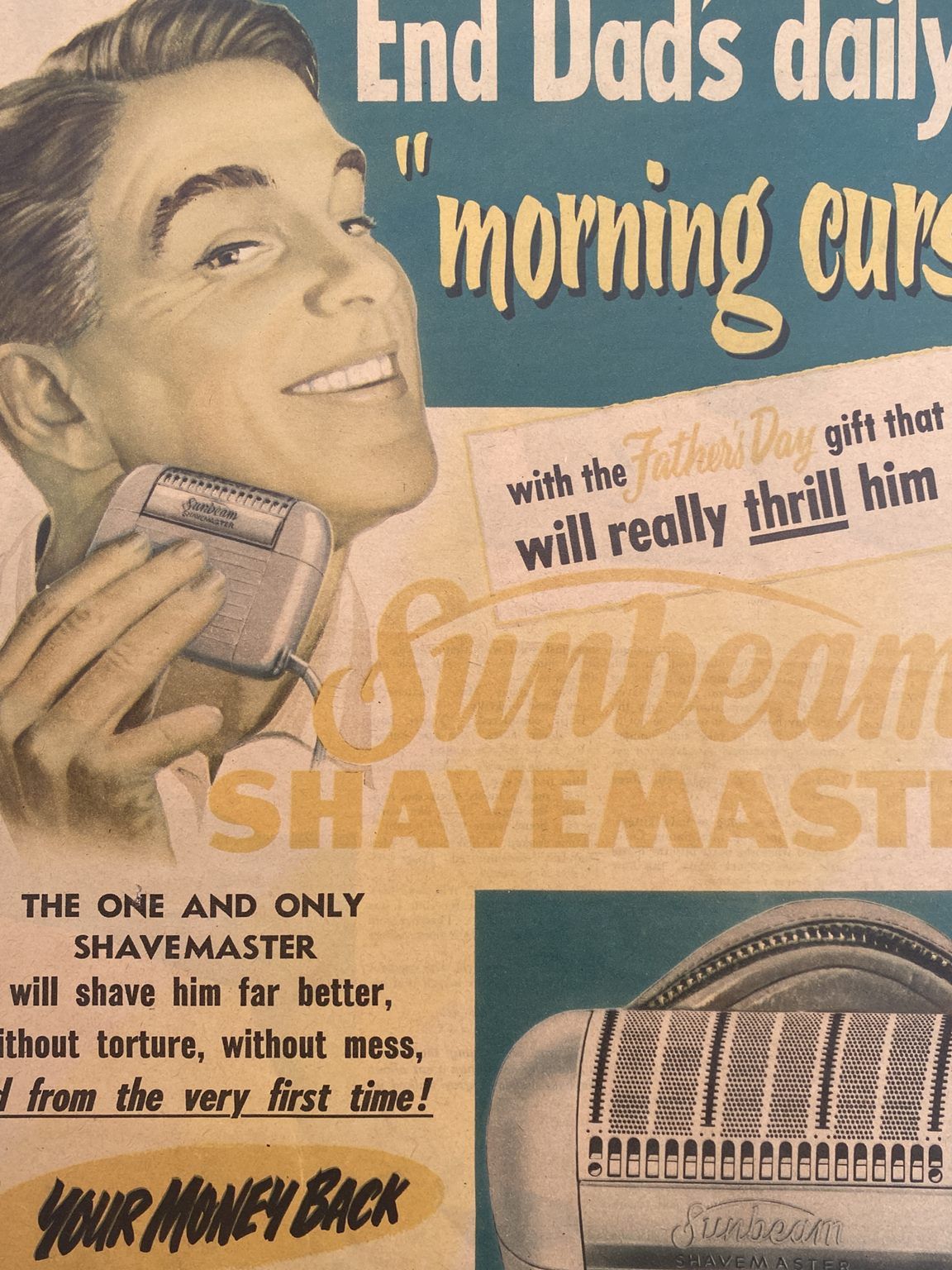 VINTAGE POSTER: Sunbeam Shavemaster 1955