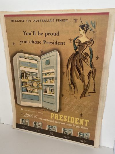 VINTAGE POSTER: President Fridges 1955