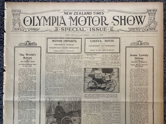 OLD NEWSPAPER: The New Zealand Times - Olympia Motor Show, 5 July 1924
