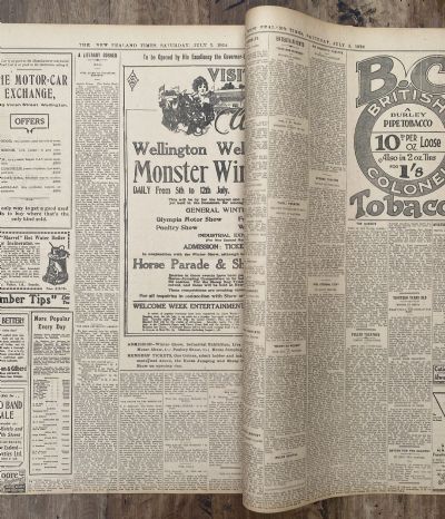 OLD NEWSPAPER: The New Zealand Times - Olympia Motor Show, 5 July 1924
