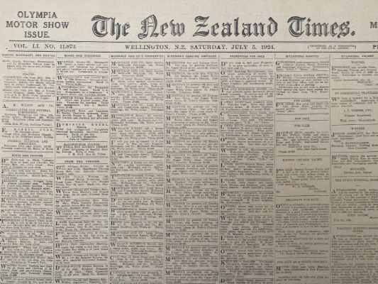 OLD NEWSPAPER: The New Zealand Times - Olympia Motor Show, 5 July 1924