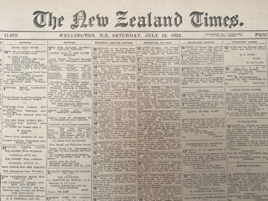 OLD NEWSPAPER: The New Zealand Times, Saturday 12 July 1924