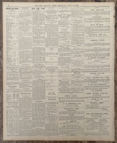 OLD NEWSPAPER: The New Zealand Times, Saturday 12 July 1924