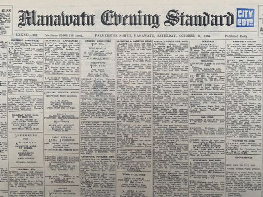 OLD NEWSPAPER: Manawatu Evening Standard - Saturday 6 October 1962