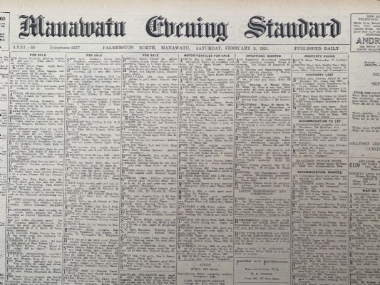 OLD NEWSPAPER: Manawatu Evening Standard - Saturday 3 February 1951