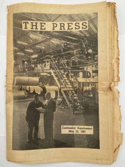 OLD NEWSPAPER: The Christchurch Press - Centennial Supplement 25 May 1961