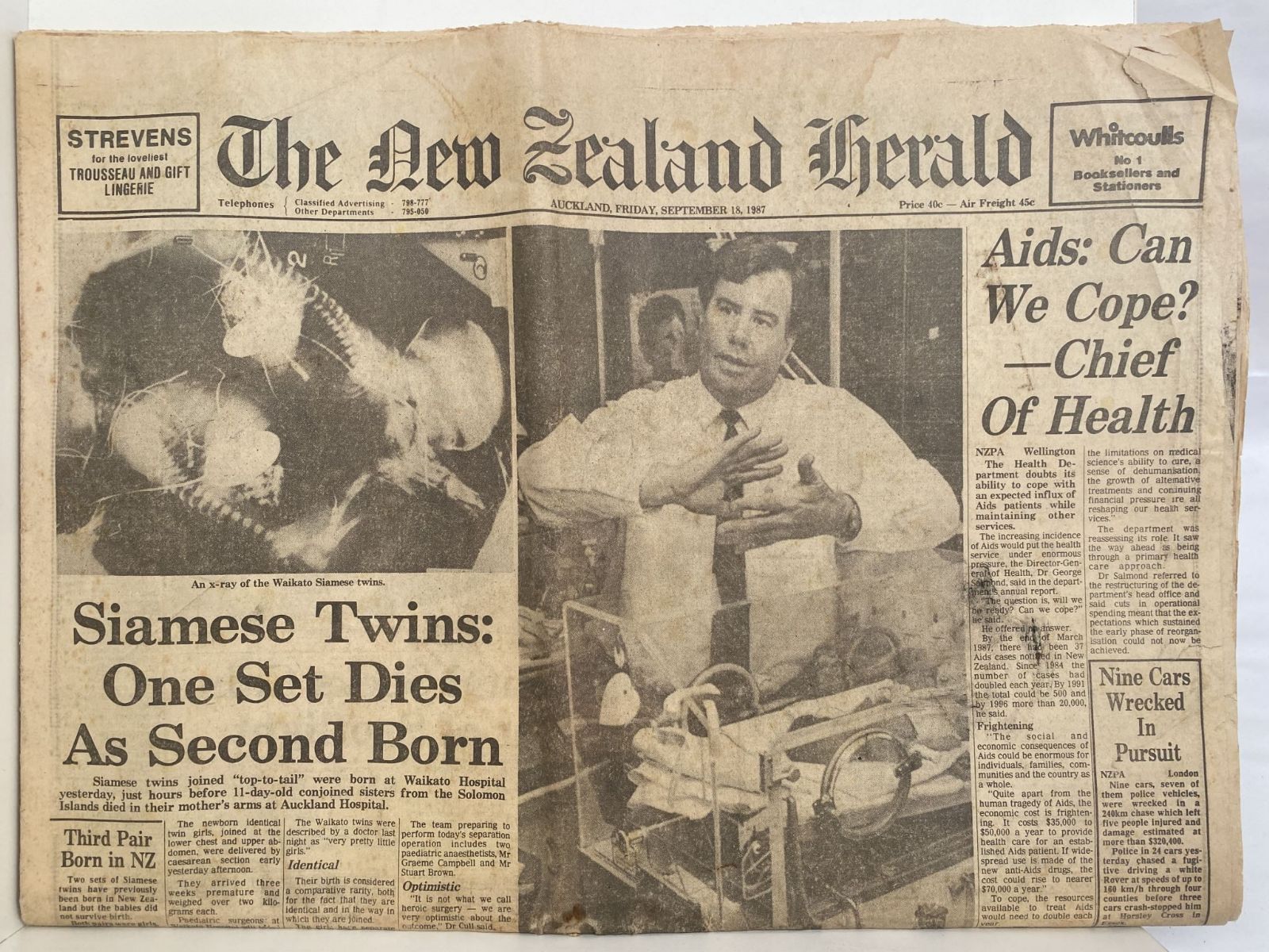 OLD NEWSPAPER: The New Zealand Herald, 18 September 1987