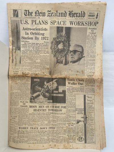 OLD NEWSPAPER: The New Zealand Herald, July 24th 1969 - Moon Landing Special