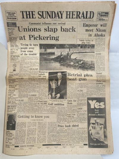 OLD NEWSPAPER: The Sunday Herald - Vol 1. No 1. 26 Sept 1971 very first edition