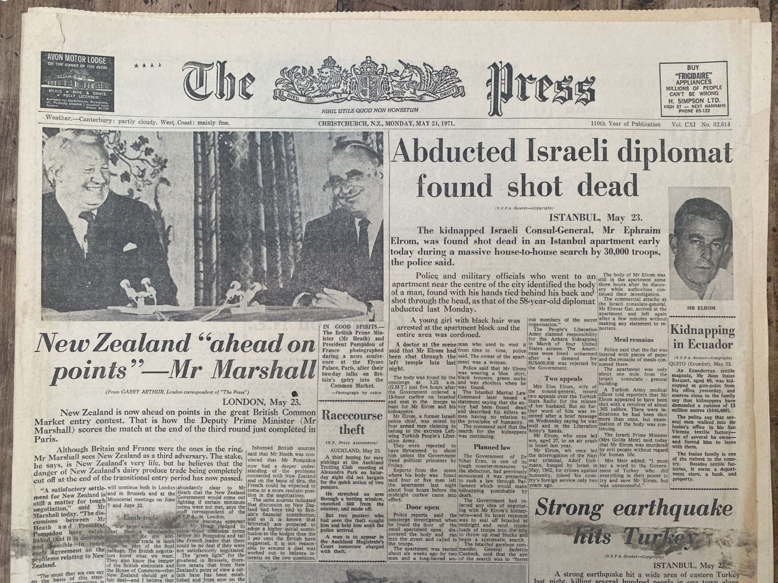 OLD NEWSPAPER: The Press, Christchurch - 24 May 1971