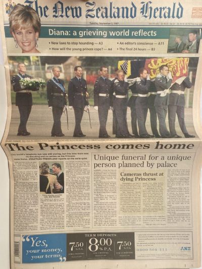OLD NEWSPAPER: The New Zealand Herald, 2 Sept 1997 - Death of Princess Diana