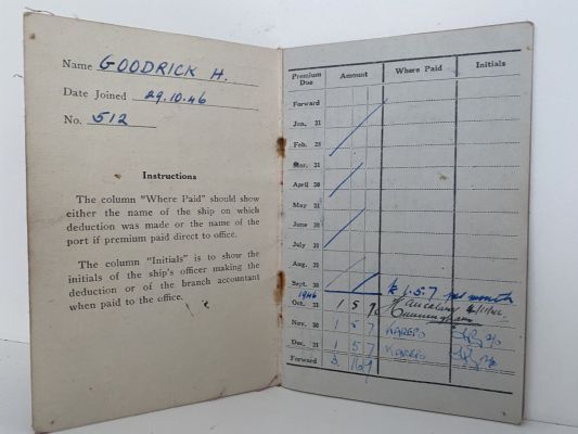 UNION STEAMSHIP COMPANY: Pocket Contribution Record to Super Fund 1946