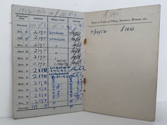 UNION STEAMSHIP COMPANY: Pocket Contribution Record to Super Fund 1946