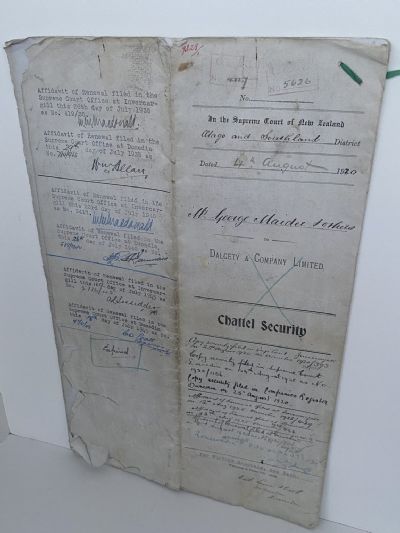 OLD DOCUMENT: Chattel Security Deed - Dalgety & Company, Dunedin 1920