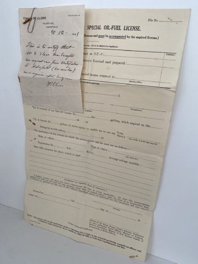 OLD DOCUMENT: NZ Government Application for special Oil-fuel License 1941