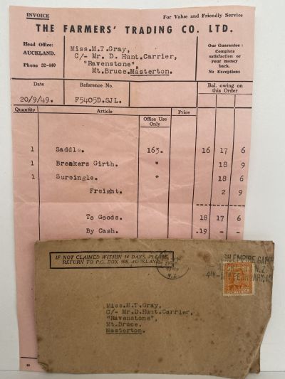 OLD INVOICE: The Farmer's Trading co. Ltd, Auckland 1949 