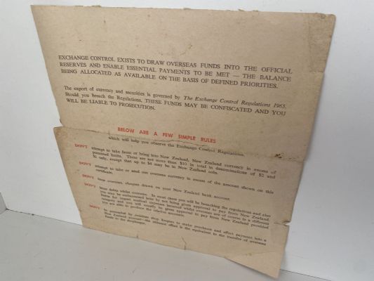 Certificate for Export of Money or Securities 1971