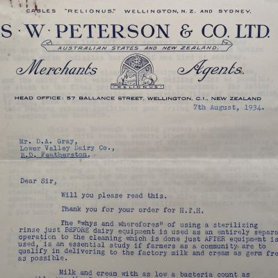 OLD LETTERHEAD: S. W. Peterson & Co. - Merchant Agents, Wellington 1934 