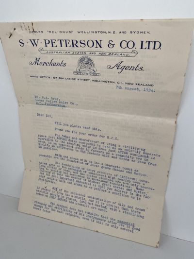 OLD LETTERHEAD: S. W. Peterson & Co. - Merchant Agents, Wellington 1934