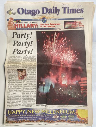 OLD NEWSPAPER: The Otago Daily Times, 2 January 2000 - first of new millennium