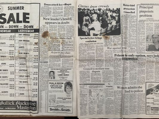 OLD NEWSPAPER: Wairarapa Times- Age, Masterton - 15 February 1984