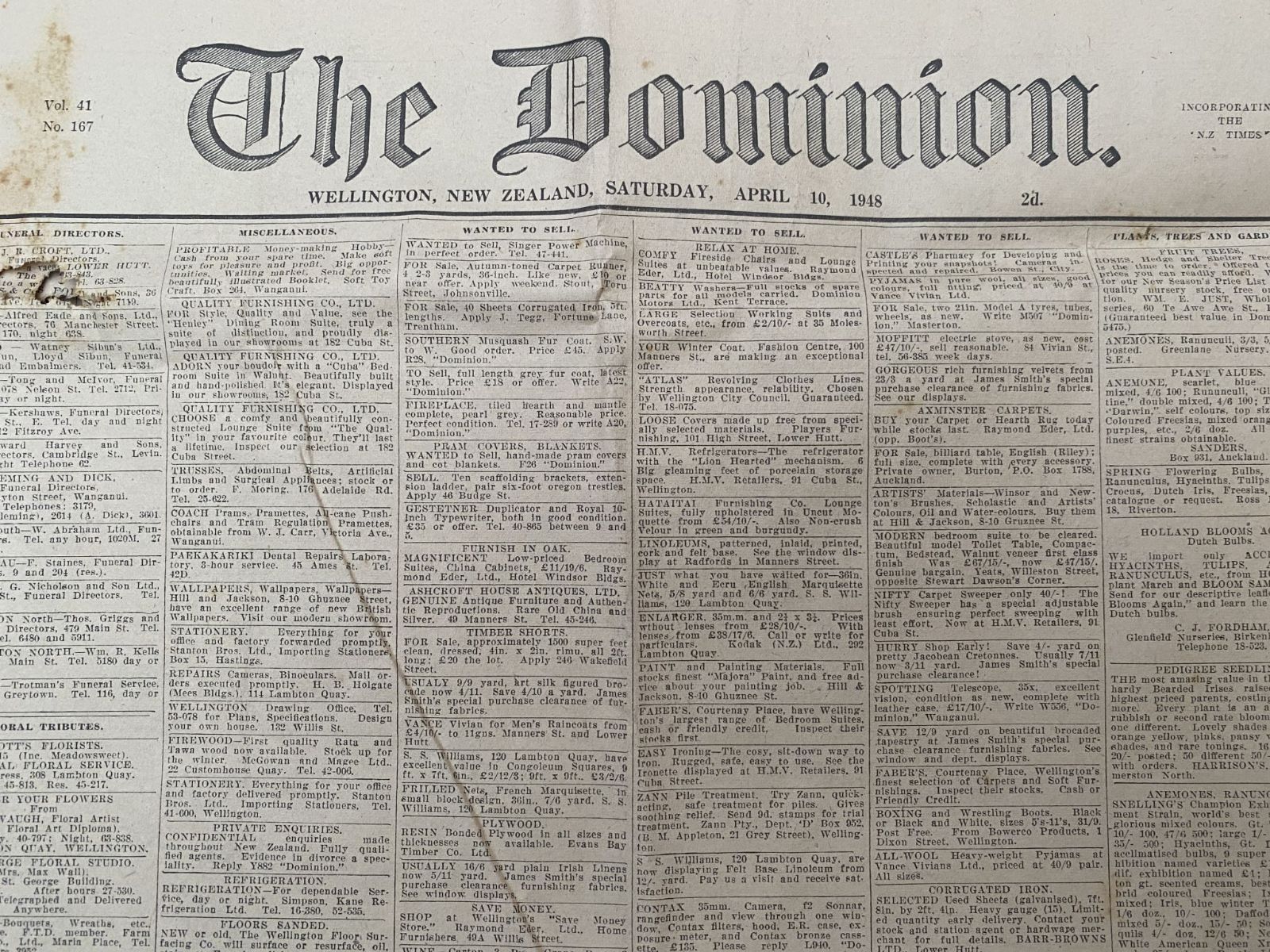 OLD NEWSPAPER The Dominion, Wellington 10 April 1948