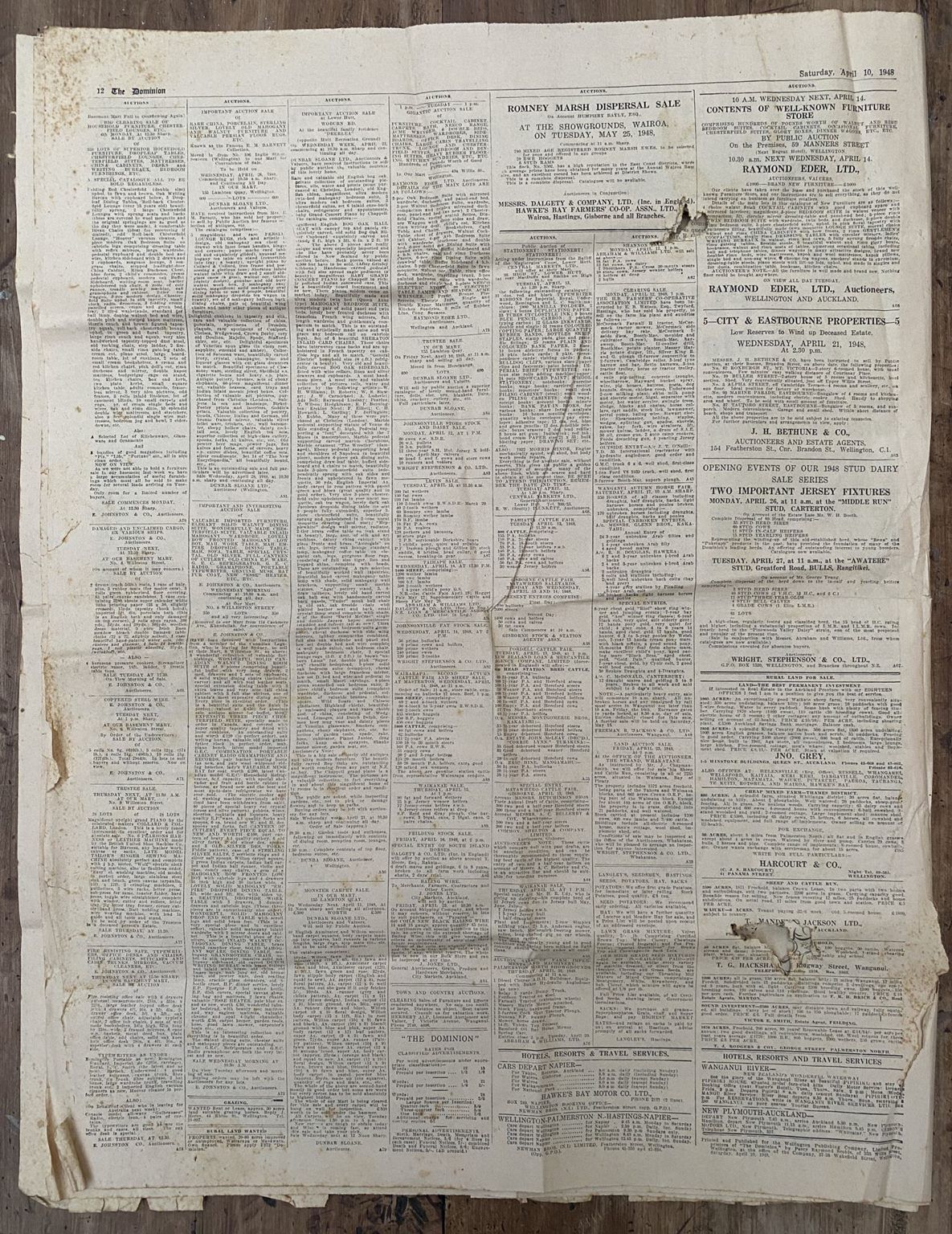 OLD NEWSPAPER The Dominion, Wellington 10 April 1948