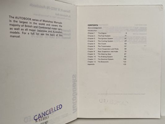 RENAULT 5L, 5TL, 5TS 1972 to 1976 - Owners Workshop Manual / Autobook 739