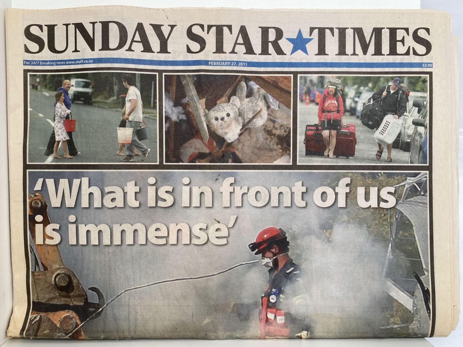 OLD NEWSPAPER: Sunday Star Times. 27 February 2011 - Christchurch Earthquake