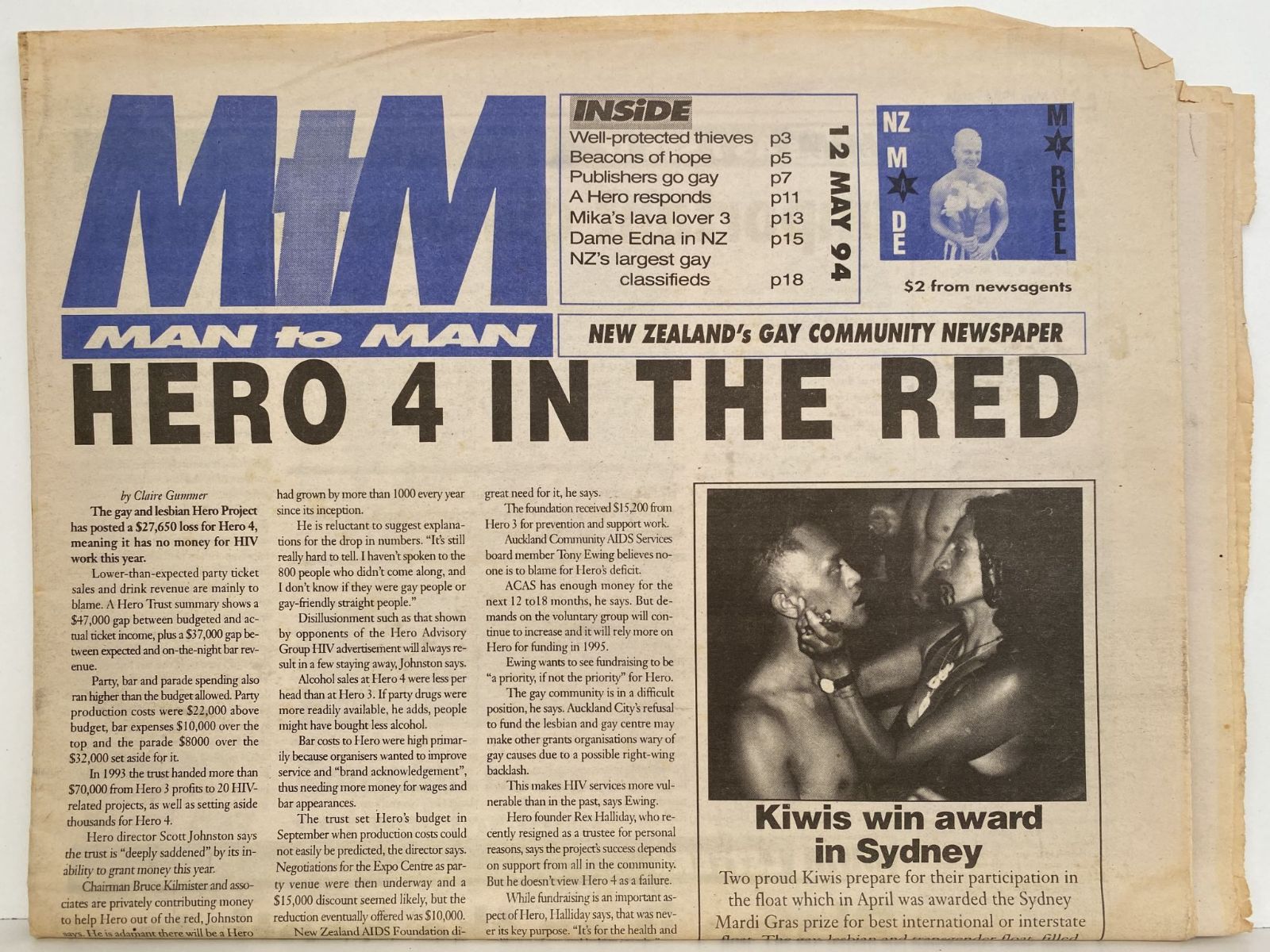 OLD NEWSPAPER: MTM / Man to Man - New Zealand's Gay community Newspaper 1994