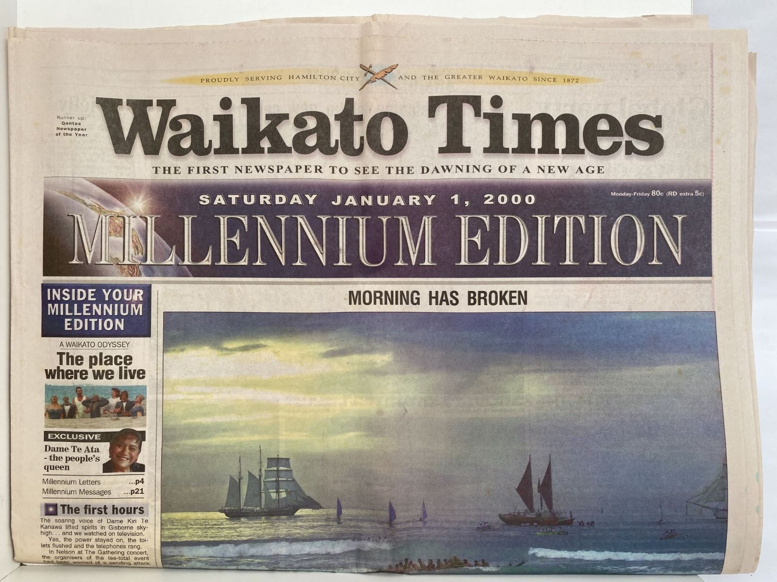 OLD NEWSPAPER: Waikato Times - first new millennium - 1 January 2000