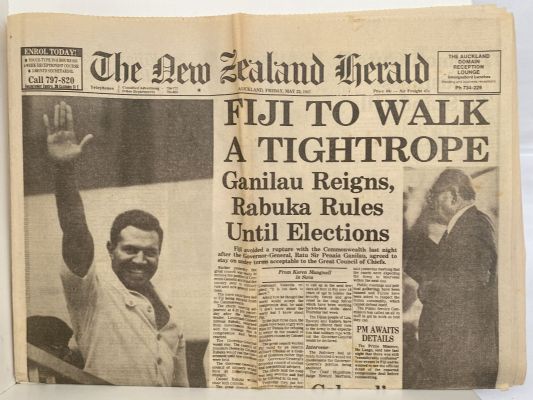 OLD NEWSPAPER: The New Zealand Herald, 22 May 1987 - Fiji Coup