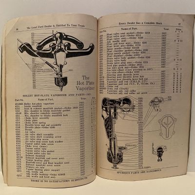 FORD PARTS NZ: Genuine Price List 1927