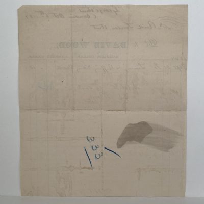 ANTIQUE INVOICE / RECEIPT: David Wood, Dunedin 1887