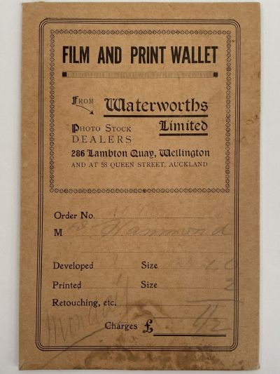 OLD PHOTO / NEGATIVE WALLET: Waterworks Ltd, Wellington
