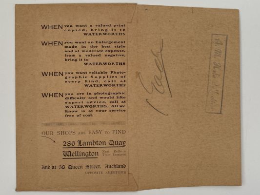 OLD PHOTO / NEGATIVE WALLET: Waterworks Ltd, Wellington