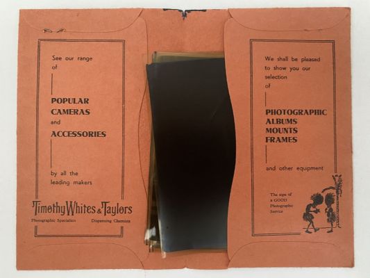 OLD PHOTO / NEGATIVE WALLET: Timothy Whites & Taylors, Chemists 1920s / 1930s