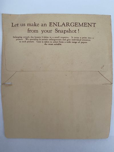 OLD PHOTO / NEGATIVE WALLET: Selo Film - E.C Ayres Ltd, Chemist, Timaru 1940s