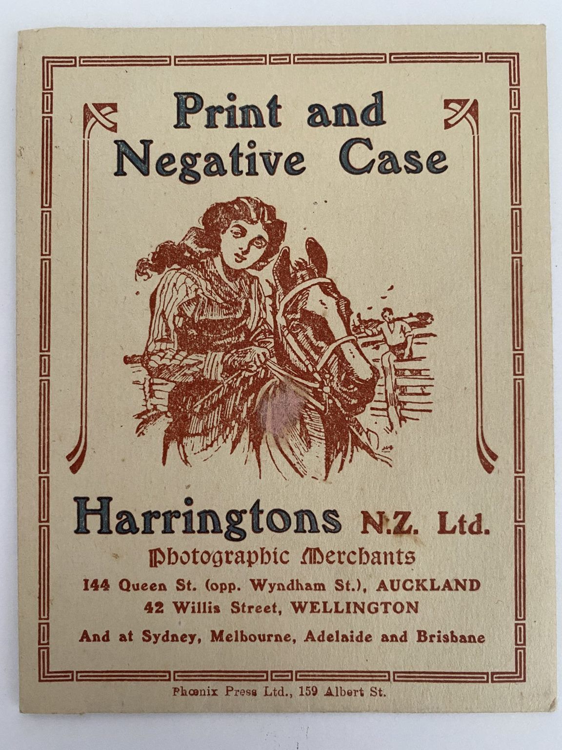 OLD PHOTO / NEGATIVE WALLET: Harringtons Photographic Merchants 1930s