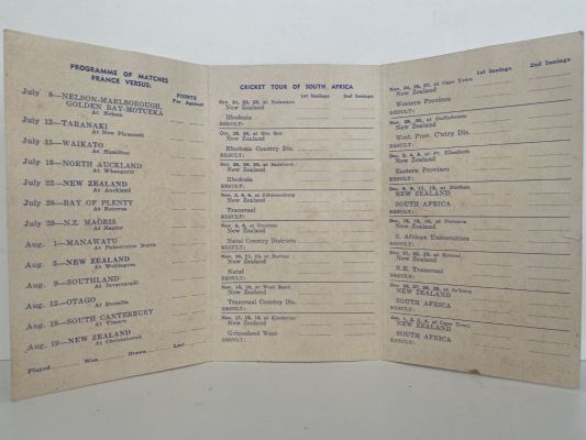 French Rugby Tour of New Zealand - NZ Cricket Team Tour of South Africa 1961-62