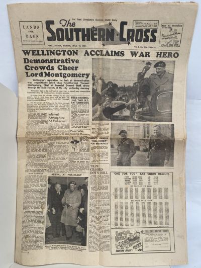 OLD WARTIME NEWSPAPER: The Southern Cross, Wellington - 18 July 1947